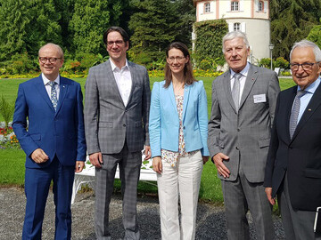 Empfang von NRW-Landtagsprsident Andr Kuper und ehem. Bundesumweltminister Klaus Tpfer auf der Insel Mainau.