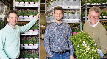 Rut Termeulen (r.) startete 1985 mit einem Linienfahrverkauf fr Blumen und Pflanzen nach Deutschland. Mittlerweile sind auch seine beide Shne Marc (Mitte) und Jan (l.) im Unternehmen. Der Familienbetrieb hat sich auf den Verkauf hochwertiger Pflanzen nach Deutschland spezialisiert.