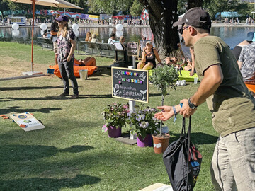 Im GardenUp-Garten der Hochschule Geisenheim konnten die Festivalbesuchenden spielen, entspannen und sich ber nachhaltiges Grtnern informieren.