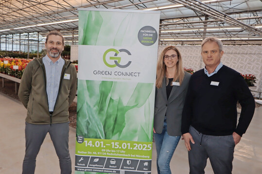 Dynamische Organisatoren der neuen Fachmesse (von links): Sebastian Steinmann (GR Pflanzen und Konzepte, Rednitzhembach), Catharina Nill und Bernhard Nill (WeCan Green, Ellingen).