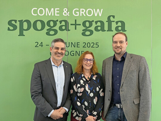 Sebastian Rosito, Geschftsbereichsleiter Koelnmesse, Claudia Maurer, Director spoga+gafa und Philip Testroet, stellvertretender Geschftsfhrer des Industrieverband Garten gaben in Kln einen Ausblick auf die kommende spoga+gafa.