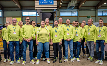 Sagaflor-Team auf der Hausmesse Pro garten & tier 2025 in Kassel