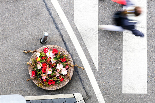 Ronja Konanz & Karolina Müntzek kreierten ein Werkstück, das die Heimat der Amaryllis verkörpert. Die Amaryllis ist ursprünglich in Südamerika beheimatet. Um das Thema „Zuhause“ aus dem zugrundeliegenden Aphorismus aufzugreifen, wählten sie auch die anderen Werkstoffe nach dieser exotischen Herkunft aus.