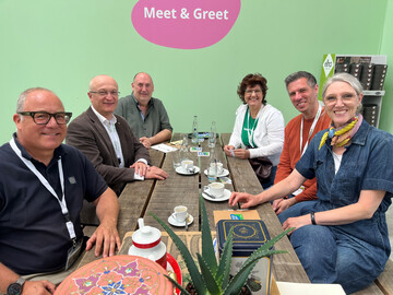 Im Gesprch zum Thema Sind Pflanzen noch grn (v. l.): Christian Dinger, Urs Rutishauser, Oliver Mathys, Miriam Hohenfeldt, Sebastian Grothaus und Judith Baehner