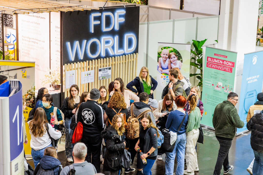 Der Fachverband deutscher Floristen  Bundesverband (FDF) und seine Landesverbnde sind ab 2025 in Halle 5 anzutreffen.