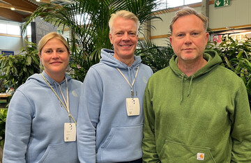 Freuen sich ber positives Feedback von Ausstellern und Besuchern (v.l.): Stefanie Dietl, Category-Managerin Sagaflor, Vorstand Peter Pohl und Markenleiter Carsten Markus. 