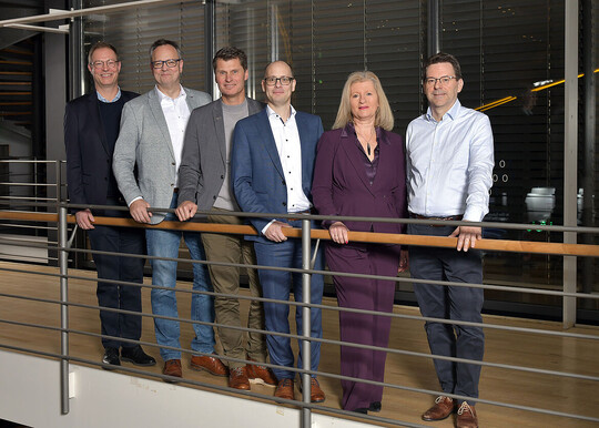 Der neue Vorstand des BHB 20252027 (v.l.n.r): Alexander Kremer, Ren Hafeld (Sprecher des Vorstands), Frank Staffeld, Peter Abraham (stv. Sprecher, Finanzvorstand), Susanne Jger und Jochen Ludwig.