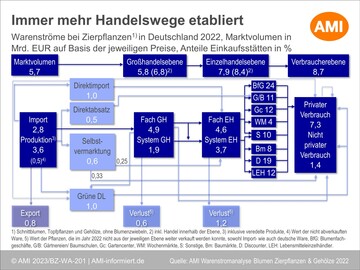Warenstrme bei Zierpflanzen in Deutschland 2022. Immer mehr Handelswege etabliert.