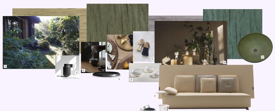 continual. related to nature steht ganz im Zeichen alternativer
Materialien, die das Zuhause naturnah wirken lassen. Grobe Stoffe,
malerische Glasuren oder bewusst unvollkommene Oberflchen geben
einen robusten Anschein und sind dennoch handwerklich perfekt
umgesetzt. Von einem krftigen Moos-Ton ber erdiges Braun und Grau
bis hin zu vegetativen Grntnen reicht die Palette bei diesem
Wohnthema.    