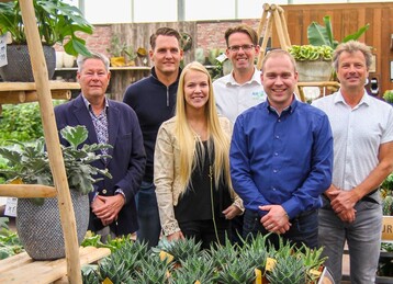 Diese Unternehmer haben sich zusammengeschlossen (v.l.n.r.): Adwin van Loenen (Addenda), David Stolk (Stolk Brothers), Nikita Lagerwerf (Miniplanten.nl), Marco van Leeuwen (Air So Pure), Robin Smit (Smit Kwekerijen), Ruud Olsthoorn (Brands of Plants)

