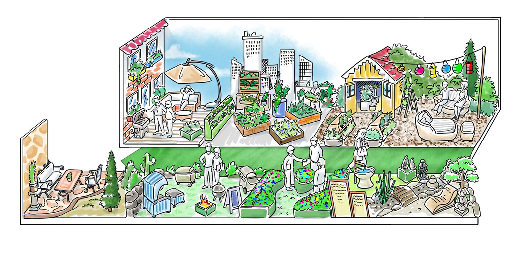 Hier kommen verschiedene Warengruppen zusammen: Lebendes Grün, Technik und Outdoor Living-Produkte machen den Garten zur Erlebniswelt für die ganze Familie.