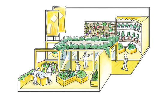 Wie sieht das Gartencenter der Zukunft aus? Das erfahren die Besucher in diesem Bereich. Innovativer Ladenbau, der Einsatz von Licht und Technik steigern den Umsatz.