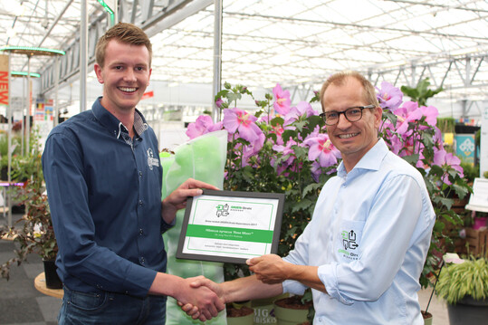 Koen de Boer von De Jong Plant (links) und Hans Cok (Groen-Direkt Boskoop)