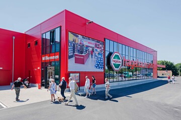 Schon die Fassade des neuen hagebaumarkts ist ein absoluter Hingucker.