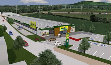 Illustration des neuens Dehner Garten-Centers in Wals Siezenheim