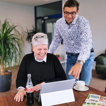 Im Schnack mit den NBB egesa Partnern: Susanne Kern-Schulz (Prokuristin NBB egesa) und Thomas Weng (Vertriebsleiter NBB egesa) 