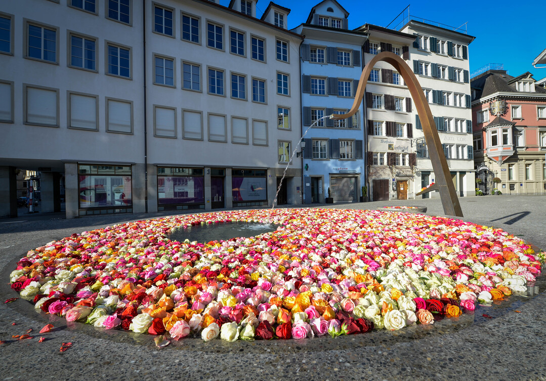   Rosenbrunnen in der Altstadt, 29. Mrz bis 5. April 2021