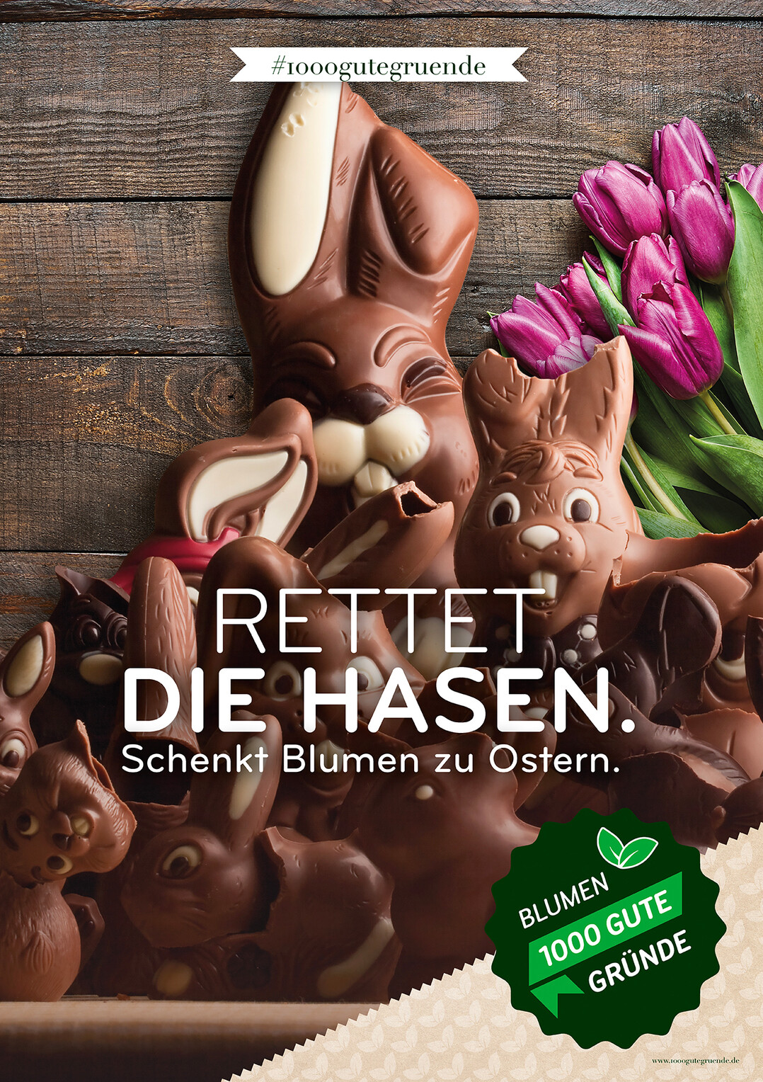 Rettet die Hasen! Schenkt Blumen zu Ostern.
