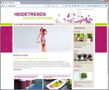 Azerca bietet dem Endverkauf und seinen Kunden vielfltige Inspiration auf der Website www.heidetrends.de