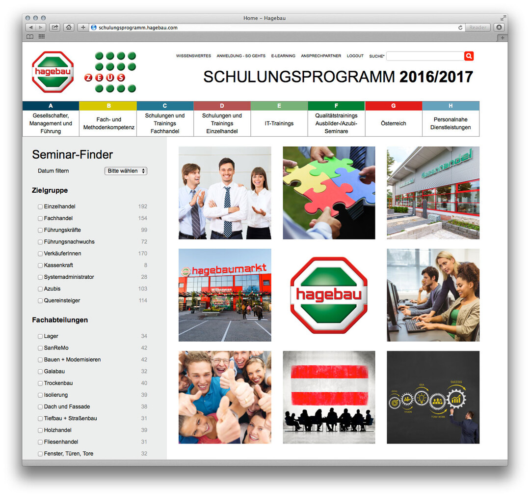 Immer und jederzeit abrufbar: Das hagebau Schulungsangebot steht jetzt auf einer Online-Plattform zur Verfügung. Der Nutzer kann die für ihn passenden Angebote dort noch leichter finden und direkt buchen.