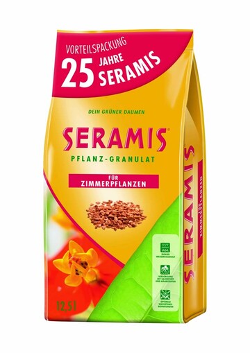 Die Marke Seramis feiert ihr 25-jhriges Bestehen mit einem Vorteilspack: Im Aktionszeitraum von September bis November 2015 ist der 12,5 Liter Jubilumspack im Fachhandel zum besonderen Vorteilspreis erhltlich.
