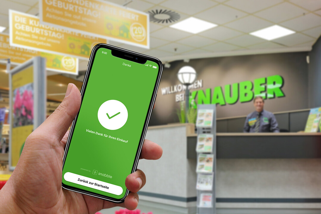 Bei Knauber können Kunden per App selbst scannen und per QR-Code noch schneller bezahlen