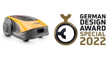 De neue Stig Rasenroboter von STIGA hat beim dem German Design Award ausgezeichnet abgeschnitten 