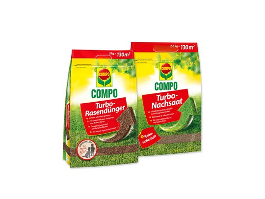 Compo Turbo-Rasendnger und Compo Turbo-Nachsaat